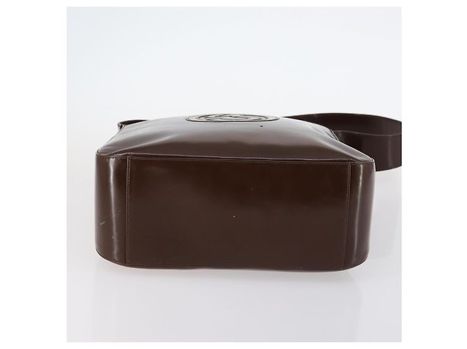 Borsa a Spalla GUCCI in Nylon Pelle Smaltata 5Set Nero Marrone Kaki Auth bs29701 Cachi - vista 5