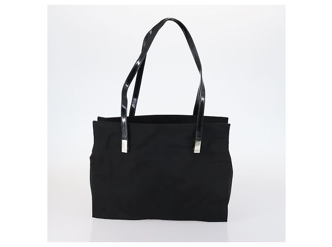 Borsa a Spalla GUCCI in Nylon Pelle Smaltata 5Set Nero Marrone Kaki Auth bs29701 Cachi - vista 8