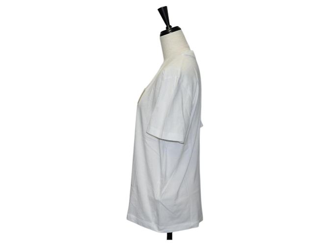 Fendi Camicia a maniche corte in cotone bianca Auth am9149M Bianco - vista 3