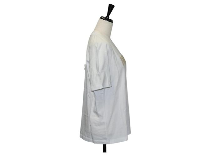 Fendi Camicia a maniche corte in cotone bianca Auth am9149M Bianco - vista 4