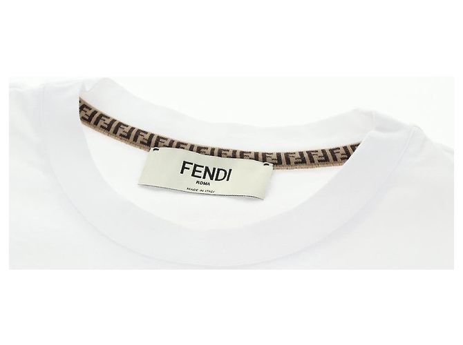 Fendi Camicia a maniche corte in cotone bianca Auth am9149M Bianco - vista 5