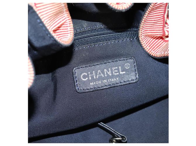 Borsa Tote CHANEL con catena Denim Blu Argento CC Auth 142514V - vista 21