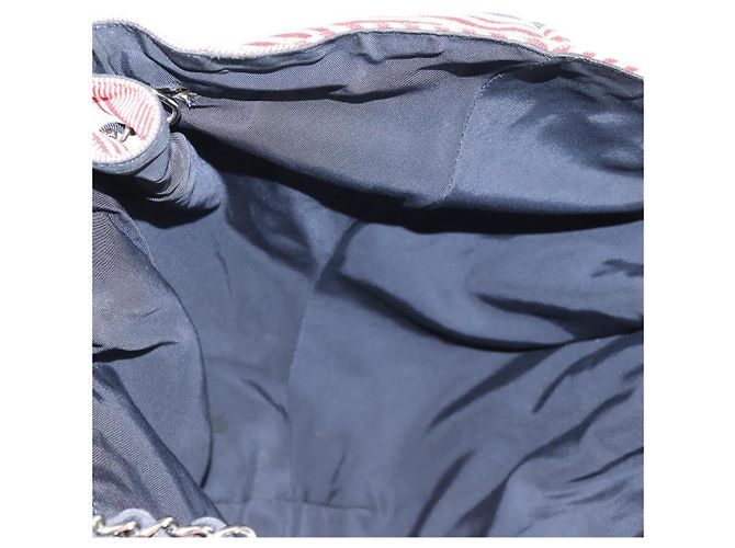 Borsa Tote CHANEL con catena Denim Blu Argento CC Auth 142514V - vista 23