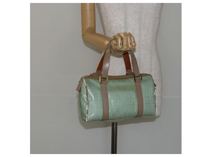 Sac à main en toile Zucchino FENDI or vert clair Auth 144431 Doré - vue 22