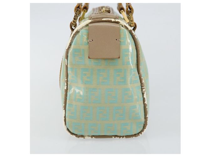 Sac à main en toile Zucchino FENDI or vert clair Auth 144431 Doré - vue 4