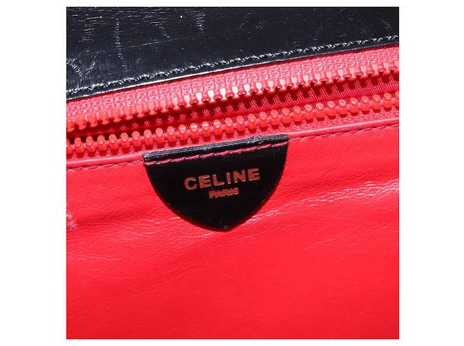 Céline Borsa a Spalla CELINE Circle in Pelle Nera e Oro Auth 145014 Nero D'oro - vista 19