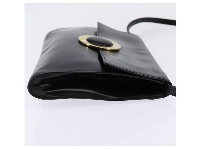 Céline Borsa a Spalla CELINE Circle in Pelle Nera e Oro Auth 145014 Nero D'oro - vista 4
