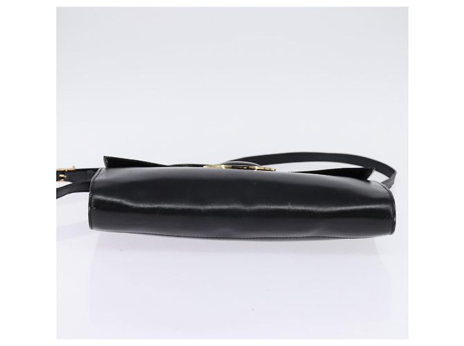 Céline Borsa a Spalla CELINE Circle in Pelle Nera e Oro Auth 145014 Nero D'oro - vista 5
