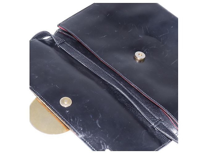 Céline Borsa a Spalla CELINE Circle in Pelle Nera e Oro Auth 145014 Nero D'oro - vista 9