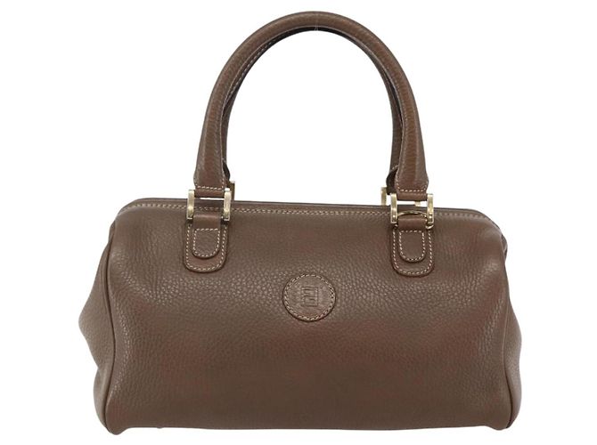 Borsa a mano FENDI in pelle marrone dorato Auth kk558 D'oro - vista 13