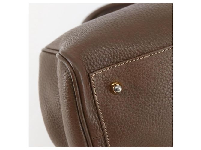 Borsa a mano FENDI in pelle marrone dorato Auth kk558 D'oro - vista 14