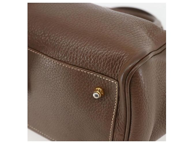 Borsa a mano FENDI in pelle marrone dorato Auth kk558 D'oro - vista 15