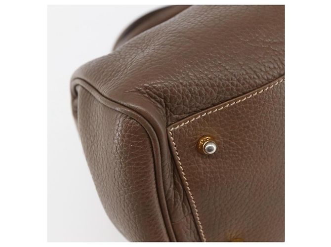 Borsa a mano FENDI in pelle marrone dorato Auth kk558 D'oro - vista 16