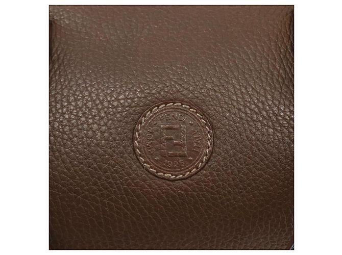 Borsa a mano FENDI in pelle marrone dorato Auth kk558 D'oro - vista 17