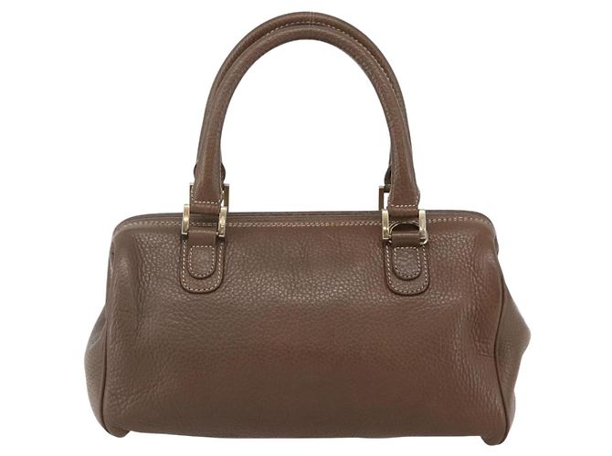 Borsa a mano FENDI in pelle marrone dorato Auth kk558 D'oro - vista 2