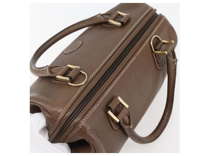 Borsa a mano FENDI in pelle marrone dorato Auth kk558 D'oro - vista 6