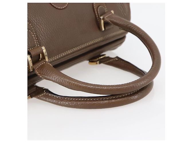 Borsa a mano FENDI in pelle marrone dorato Auth kk558 D'oro - vista 7