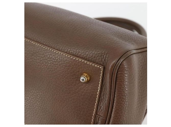 Borsa a mano FENDI in pelle marrone dorato Auth kk558 D'oro - vista 9