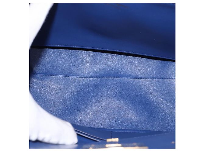Borsa a mano in pelle Gancini Studio Salvatore Ferragamo 2 in 1 Blu Oro Auth 144870 D'oro - vista 11