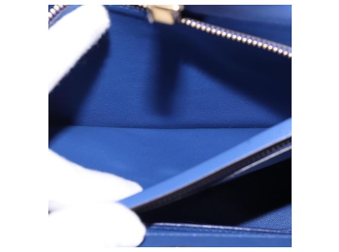 Borsa a mano in pelle Gancini Studio Salvatore Ferragamo 2 in 1 Blu Oro Auth 144870 D'oro - vista 21
