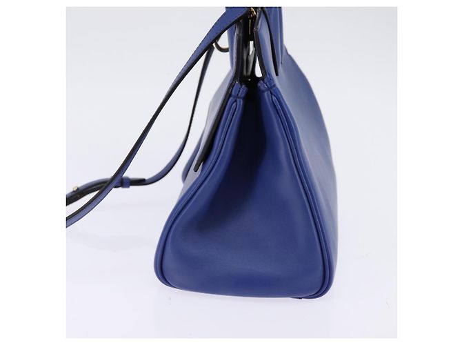 Borsa a mano in pelle Gancini Studio Salvatore Ferragamo 2 in 1 Blu Oro Auth 144870 D'oro - vista 4