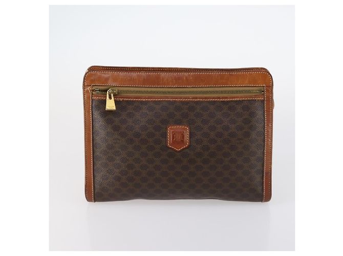 Céline Borsa a mano CELINE in tela nylon PVC 6 pezzi marrone blu navy verde Auth bs29710 - vista 12