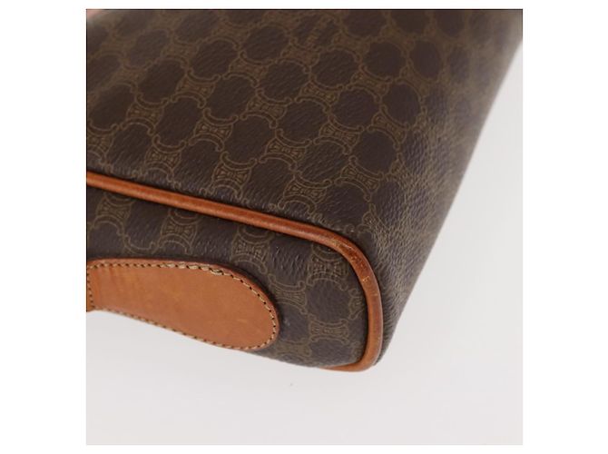 Céline Borsa a Spalla in Tela Macadam CELINE PVC Marrone Oro Auth 148213 D'oro - vista 15
