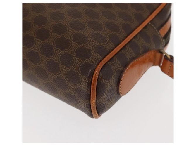 Céline Borsa a Spalla in Tela Macadam CELINE PVC Marrone Oro Auth 148213 D'oro - vista 16