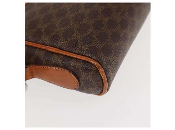 Céline Borsa a Spalla in Tela Macadam CELINE PVC Marrone Oro Auth 148213 D'oro - vista 17
