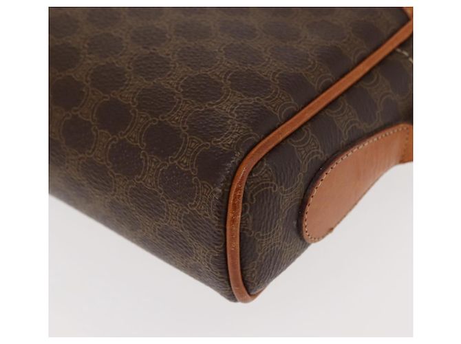 Céline Borsa a Spalla in Tela Macadam CELINE PVC Marrone Oro Auth 148213 D'oro - vista 18