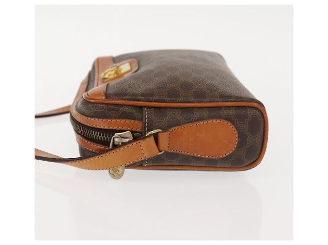 Céline Borsa a Spalla in Tela Macadam CELINE PVC Marrone Oro Auth 148213 D'oro - vista 4