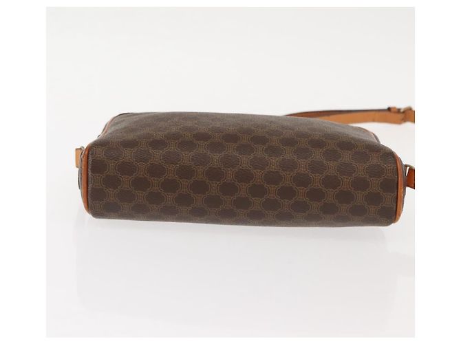 Céline Borsa a Spalla in Tela Macadam CELINE PVC Marrone Oro Auth 148213 D'oro - vista 5