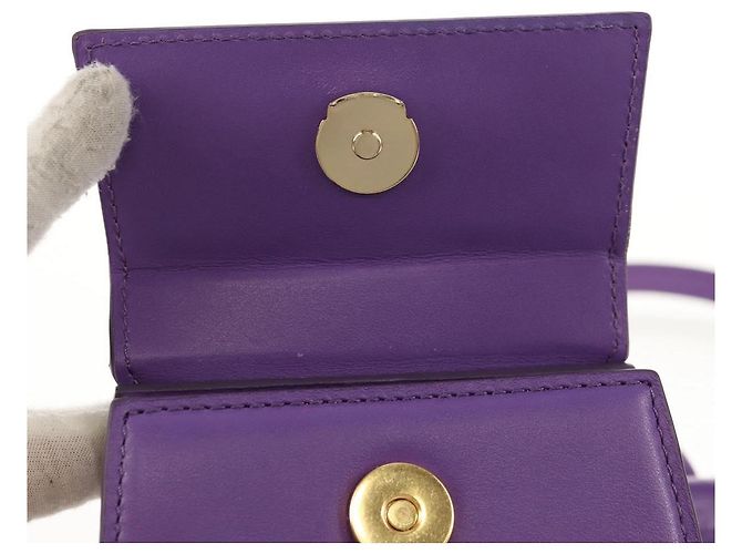 Mini borsa a mano in pelle 2 in 1 Jacquemus viola oro Auth 128506M D'oro Porpora - vista 11