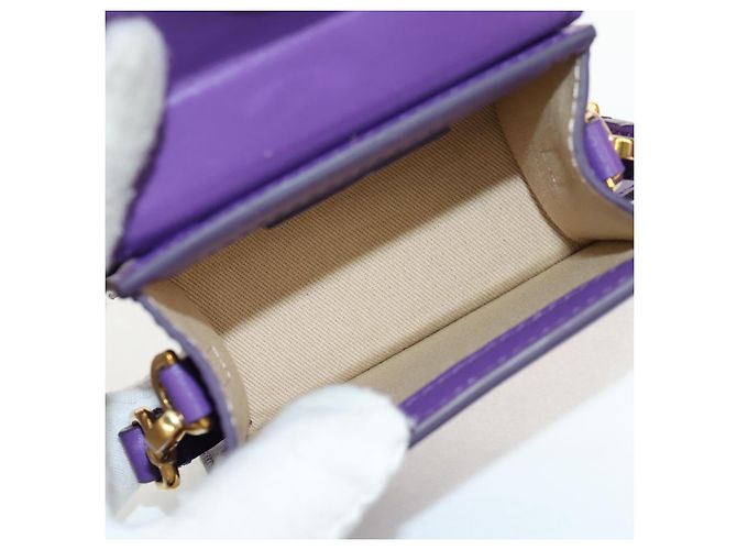 Mini borsa a mano in pelle 2 in 1 Jacquemus viola oro Auth 128506M D'oro Porpora - vista 12