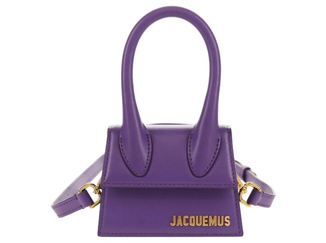 Mini borsa a mano in pelle 2 in 1 Jacquemus viola oro Auth 128506M D'oro Porpora - vista 13