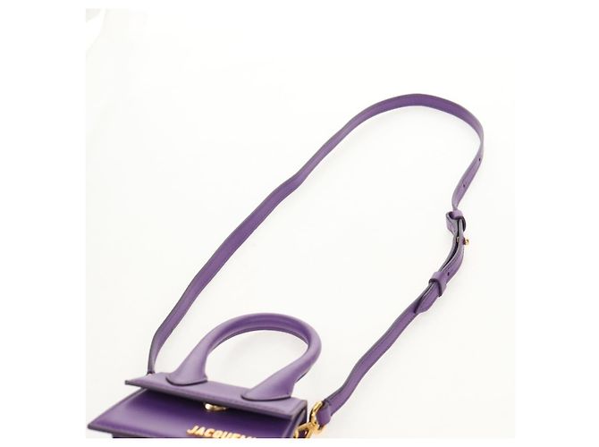 Mini borsa a mano in pelle 2 in 1 Jacquemus viola oro Auth 128506M D'oro Porpora - vista 15