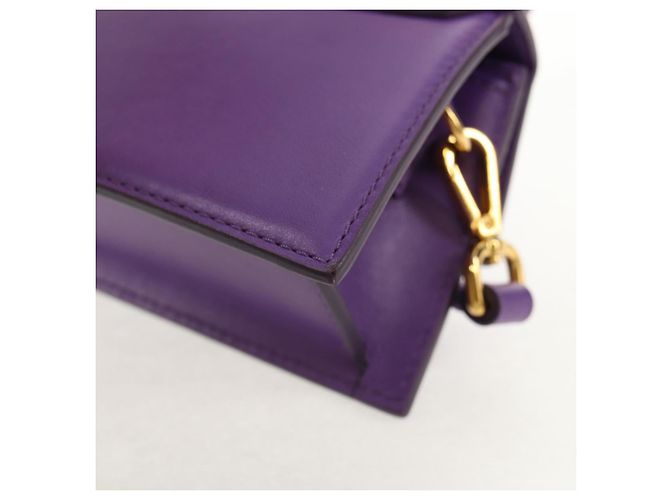 Mini borsa a mano in pelle 2 in 1 Jacquemus viola oro Auth 128506M D'oro Porpora - vista 18