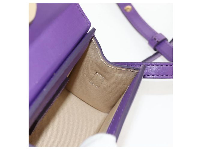 Mini borsa a mano in pelle 2 in 1 Jacquemus viola oro Auth 128506M D'oro Porpora - vista 22