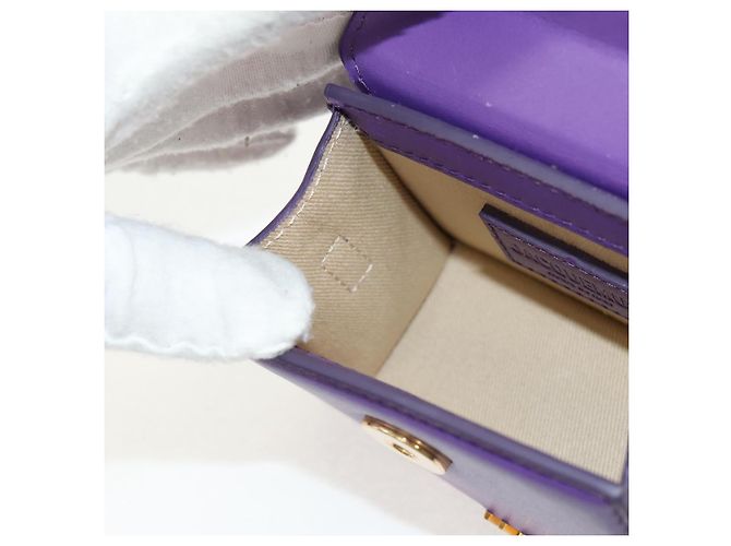 Mini borsa a mano in pelle 2 in 1 Jacquemus viola oro Auth 128506M D'oro Porpora - vista 23