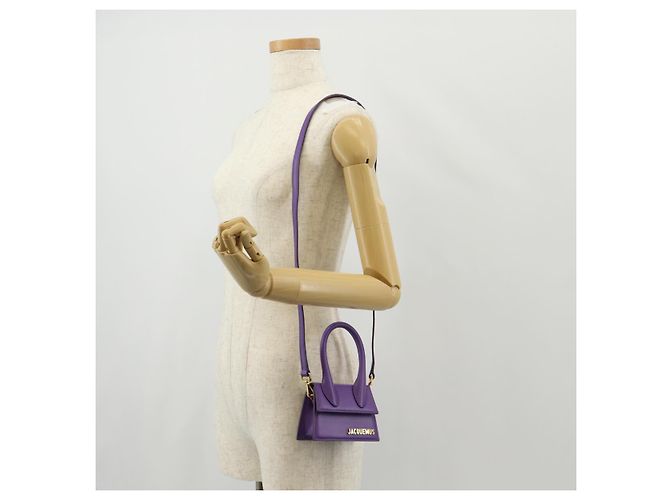 Mini borsa a mano in pelle 2 in 1 Jacquemus viola oro Auth 128506M D'oro Porpora - vista 24