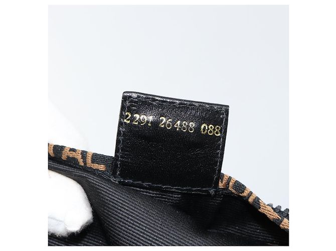Borsa a mano FENDI in nylon nero e oro Auth ep11468 D'oro - vista 12