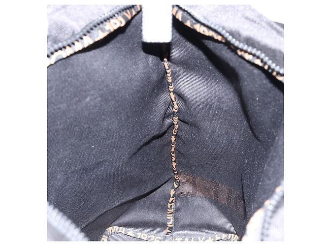 Borsa a mano FENDI in nylon nero e oro Auth ep11468 D'oro - vista 18