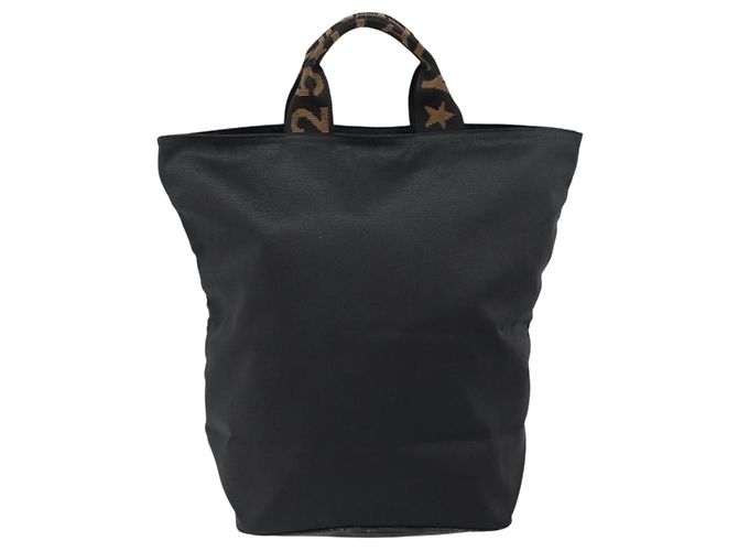 Borsa a mano FENDI in nylon nero e oro Auth ep11468 D'oro - vista 2
