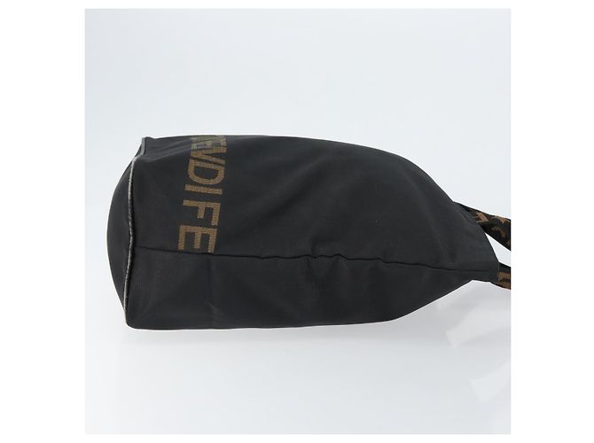 Borsa a mano FENDI in nylon nero e oro Auth ep11468 D'oro - vista 3