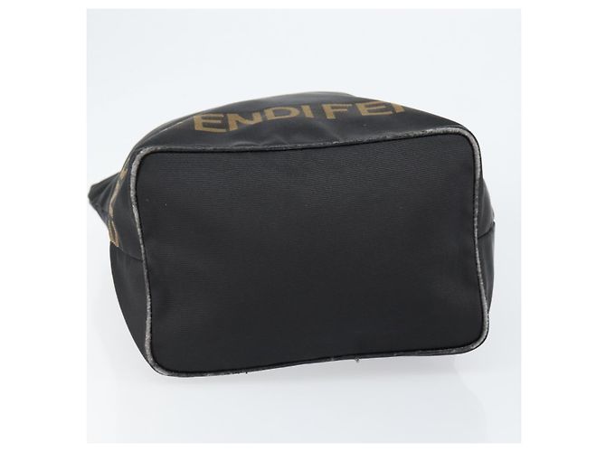 Borsa a mano FENDI in nylon nero e oro Auth ep11468 D'oro - vista 5