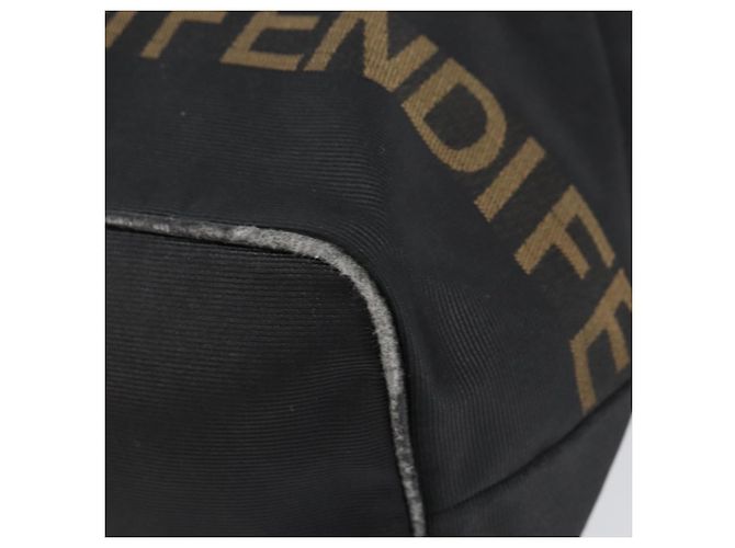 Borsa a mano FENDI in nylon nero e oro Auth ep11468 D'oro - vista 9