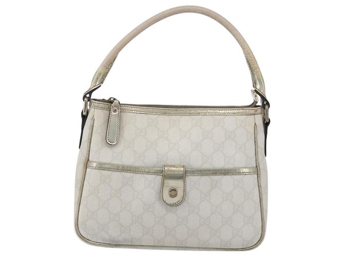 Gucci Borsa a spalla GG Supreme in PVC bianco e oro 190258 Auth 147063 D'oro - vista 13