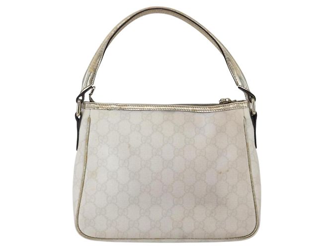Gucci Borsa a spalla GG Supreme in PVC bianco e oro 190258 Auth 147063 D'oro - vista 2