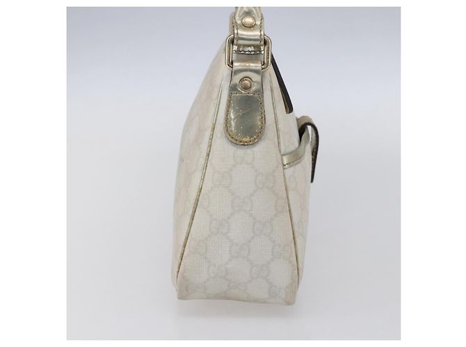 Gucci Borsa a spalla GG Supreme in PVC bianco e oro 190258 Auth 147063 D'oro - vista 3
