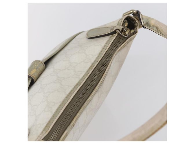 Gucci Borsa a spalla GG Supreme in PVC bianco e oro 190258 Auth 147063 D'oro - vista 6